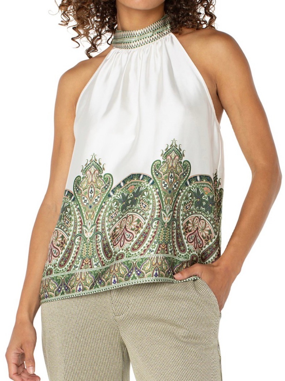 NWT Liverpool Los Angeles Mock Neck Halter Top, Medium - Picture 6 of 11
